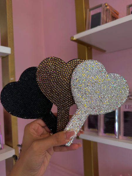 Blinged Up Heart Mirror