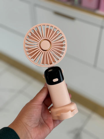 Pink portable fan