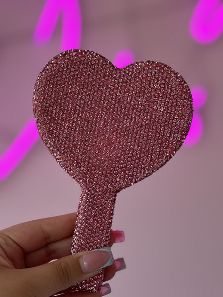 Blinged Up Heart Mirror