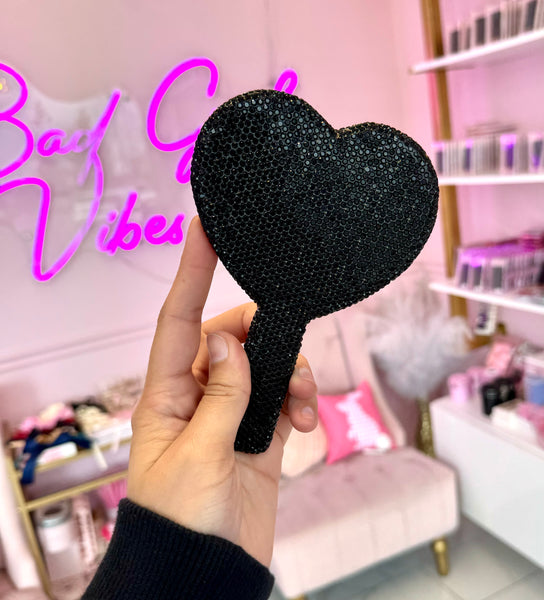 Blinged Up Heart Mirror
