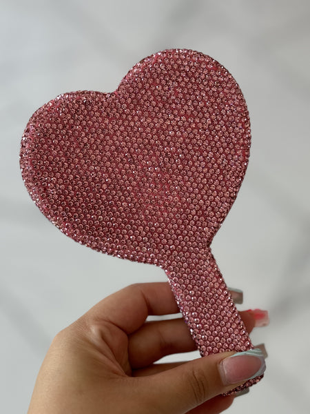 Blinged Up Heart Mirror