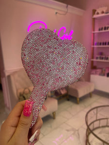 Blinged Up Heart Mirror