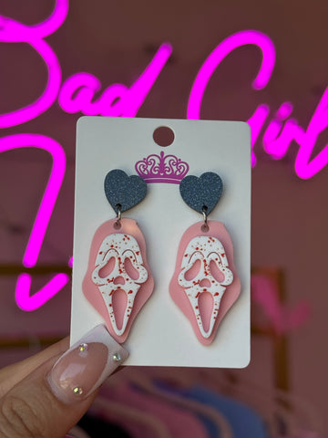 Pink Ghostface earrings