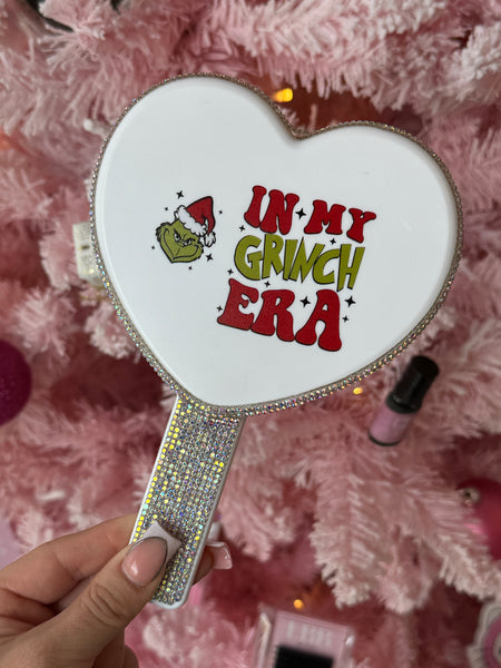 In my Grinch Era Bling Mirror 🎅🏼