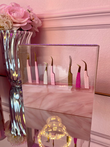 Rose Quart Tweezer Holder